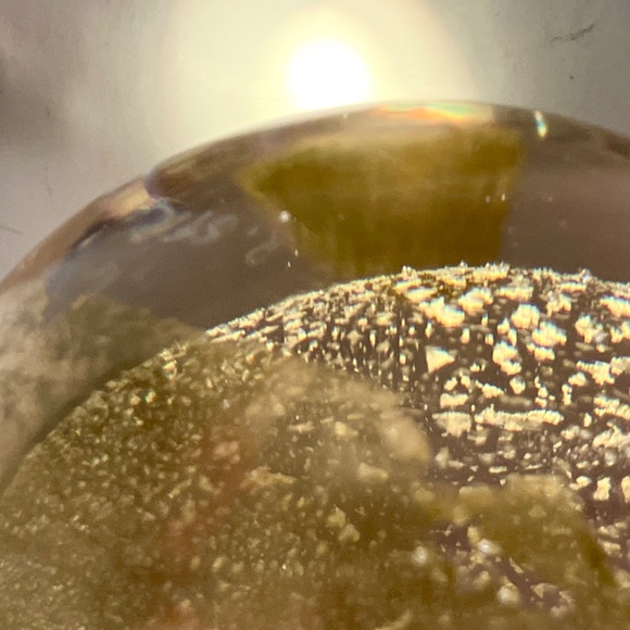 RANDY STRONG Signed Paperweight / 3.25 Inches / Vintage 1993 Gold Foil Art Glass - Picture 9 of 9